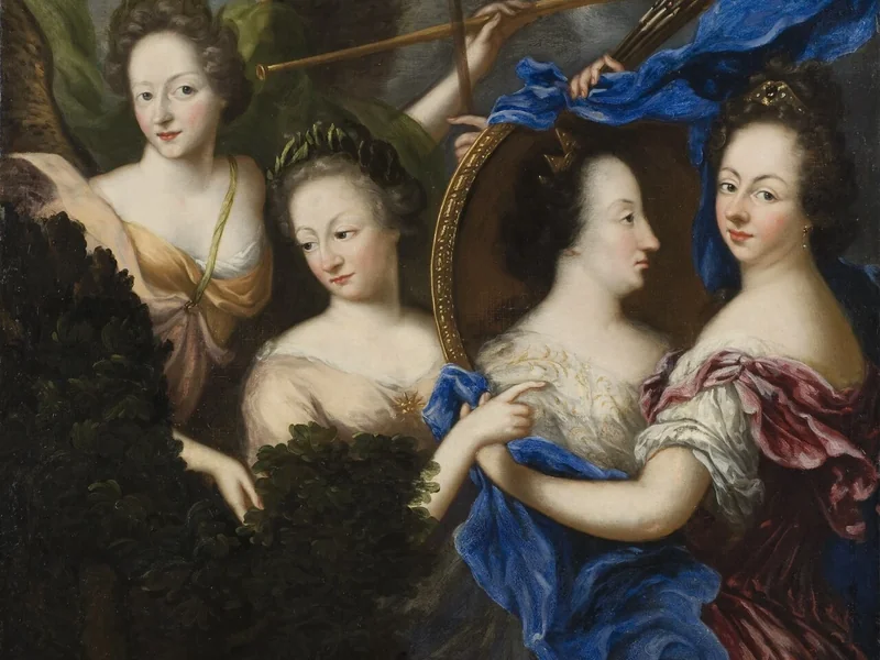 1663-Amalia Wilhelmina Königsmarck - Allegoria con autoritratto e ritratto di profilo di Ulrica Eleonora la Vecchia